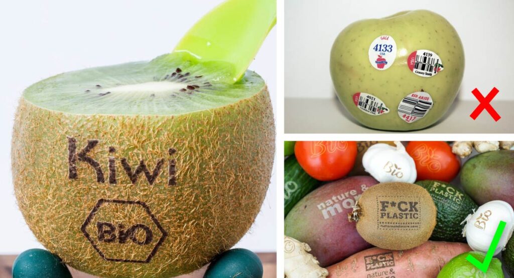La Pegatina De La Fruta Es Comestible